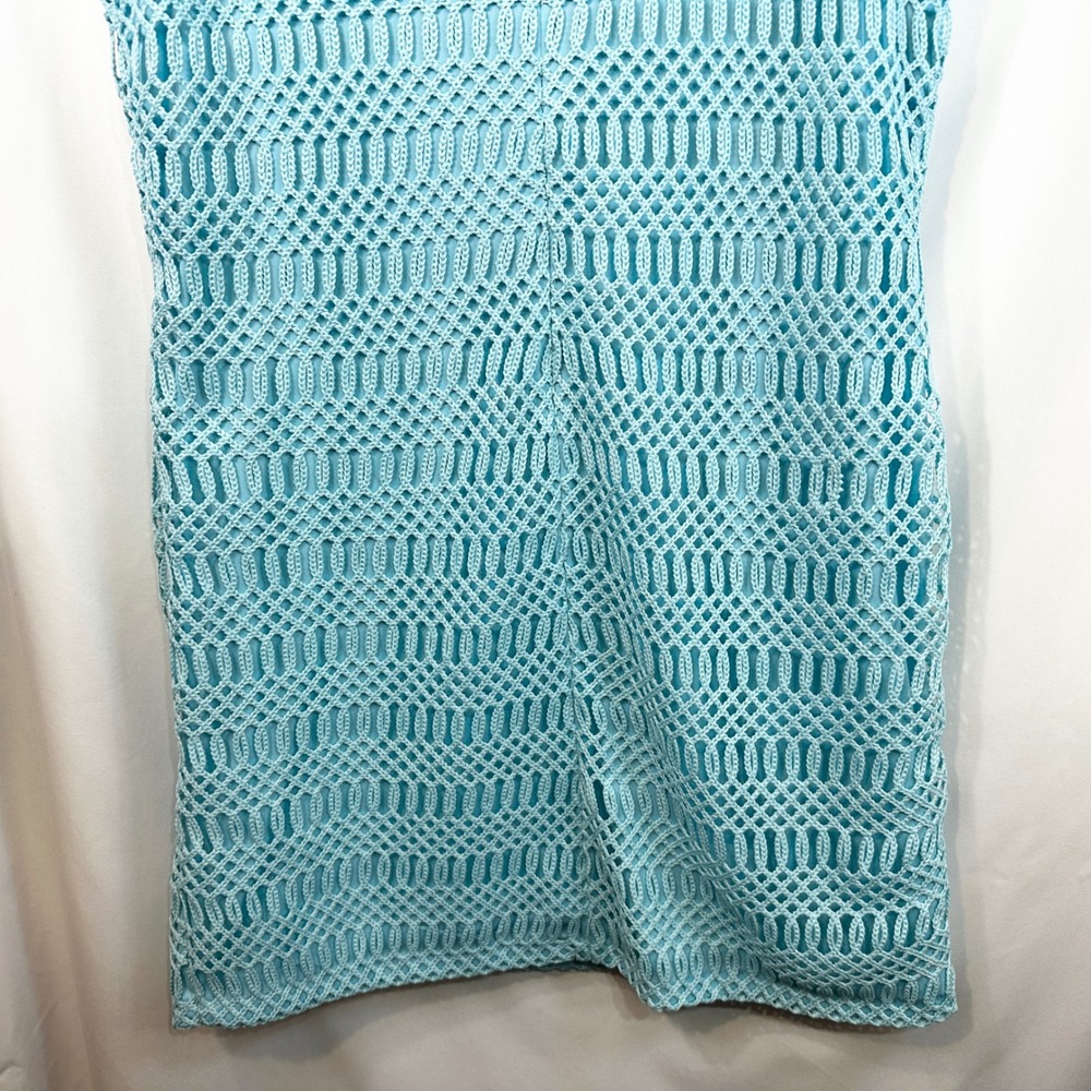 Lauren Ralph Lauren Plus Size 16W Shift Dress Blue Crochet Sleeveless Preppy 397 - Picture 9 of 12